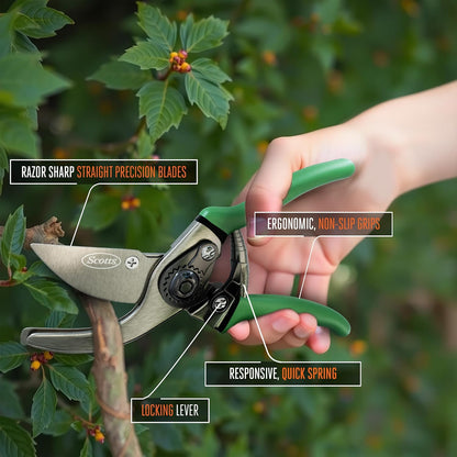 8 in. Anvil Pruning Shears – 1/2 in. Cutting Capacity, Heavy-Duty Garden Pruner for Dry Stems and Dead Wood, Sap Resistant – Comfort Grip with Sharp Carbon Steel Blade for Yard and Garden Use