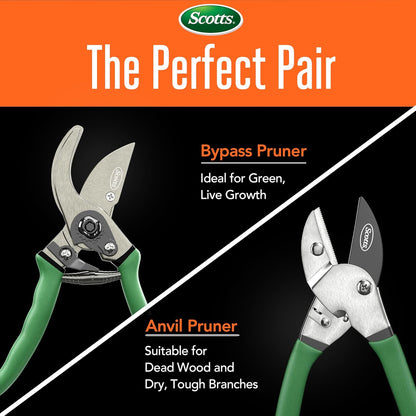 8 in. Anvil Pruning Shears – 1/2 in. Cutting Capacity, Heavy-Duty Garden Pruner for Dry Stems and Dead Wood, Sap Resistant – Comfort Grip with Sharp Carbon Steel Blade for Yard and Garden Use