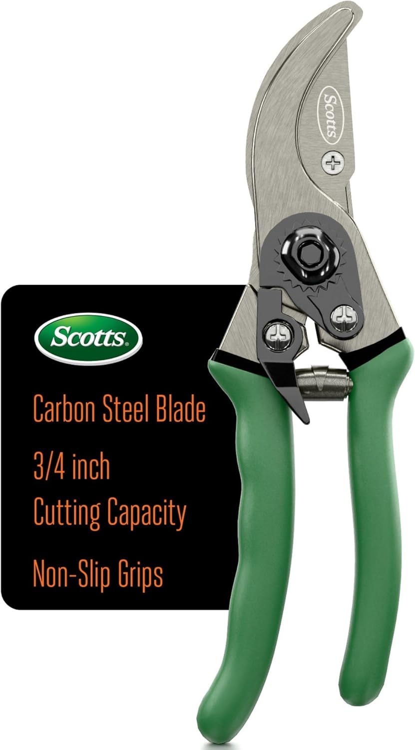8 in. Anvil Pruning Shears – 1/2 in. Cutting Capacity, Heavy-Duty Garden Pruner for Dry Stems and Dead Wood, Sap Resistant – Comfort Grip with Sharp Carbon Steel Blade for Yard and Garden Use