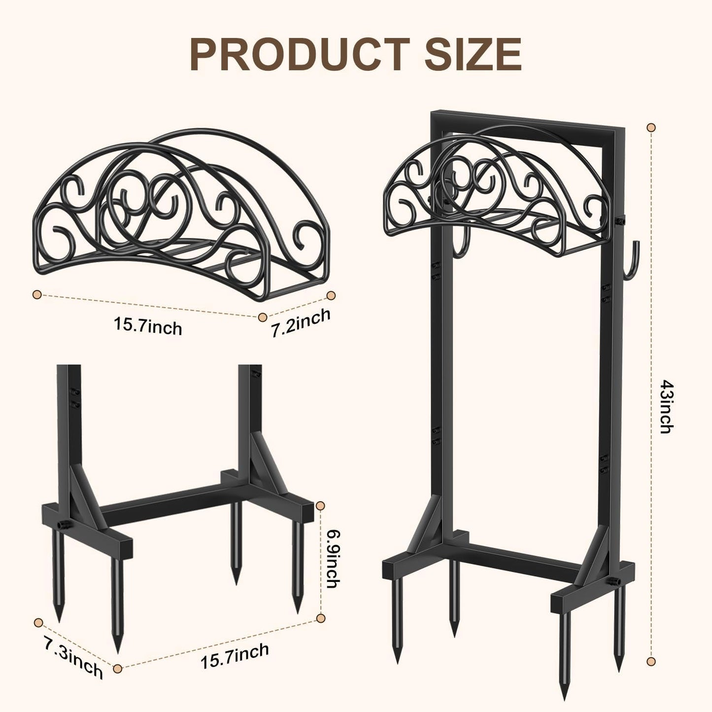 Garden Hose Holder Stand Heavy Duty Freestanding 150 FT