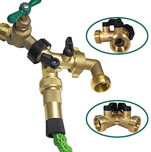 2-Way Garden Hose Splitter - 3/4" Female & 2 Male, 2 Pcs