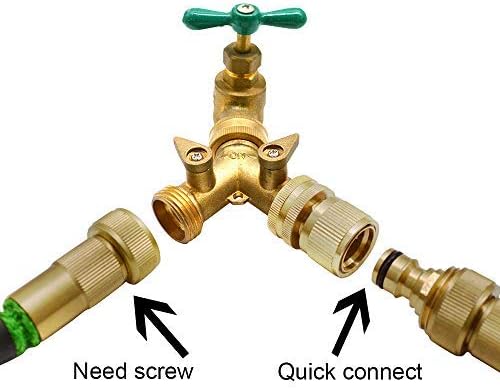 2-Way Garden Hose Splitter - 3/4" Female & 2 Male, 2 Pcs