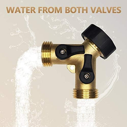 2-Way Garden Hose Splitter - 3/4" Female & 2 Male, 2 Pcs