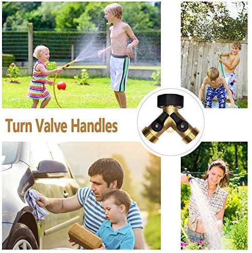 2-Way Garden Hose Splitter - 3/4" Female & 2 Male, 2 Pcs