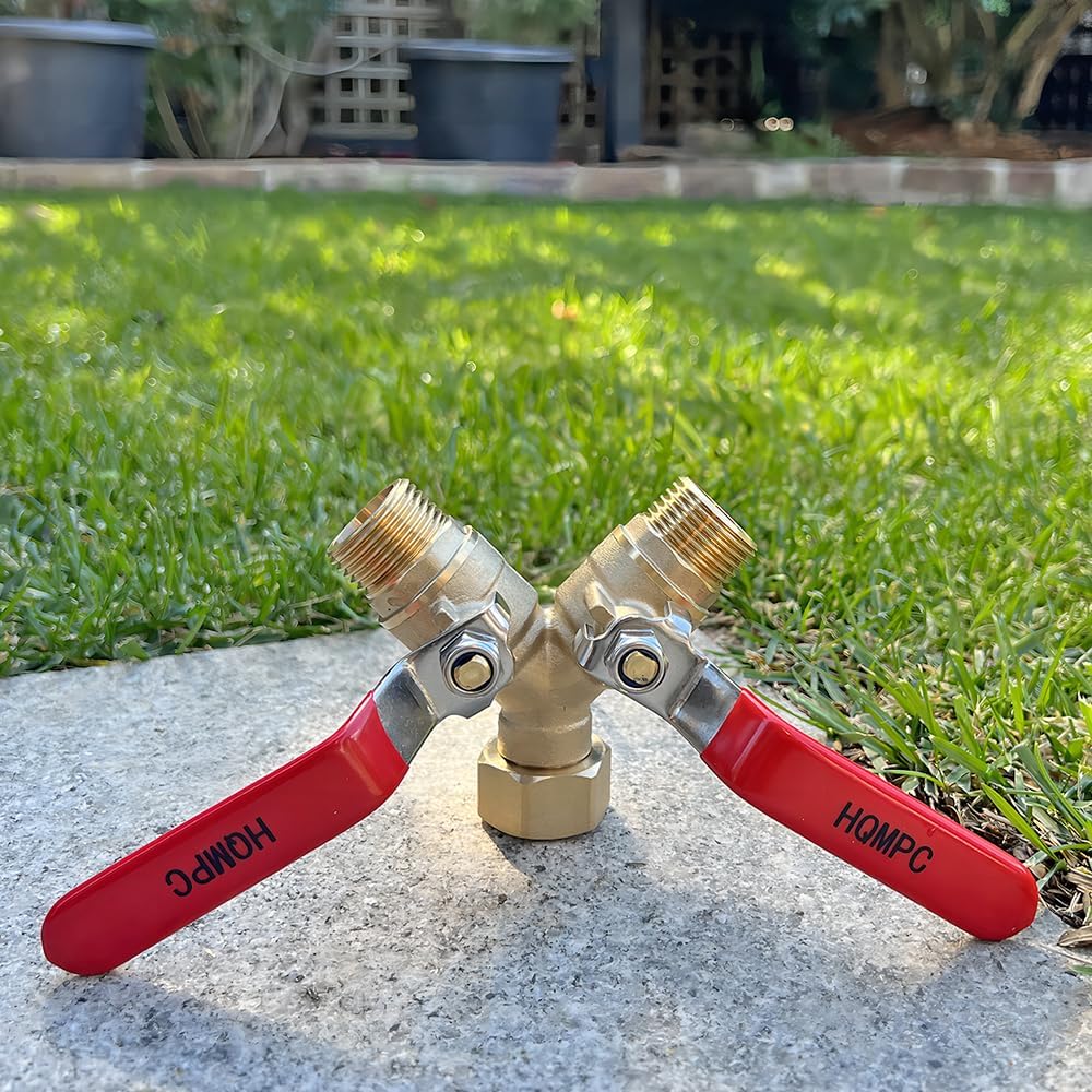 2-Way Garden Hose Splitter - 3/4" Female & 2 Male, 2 Pcs
