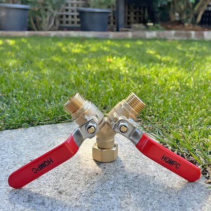 2-Way Garden Hose Splitter - 3/4" Female & 2 Male, 2 Pcs