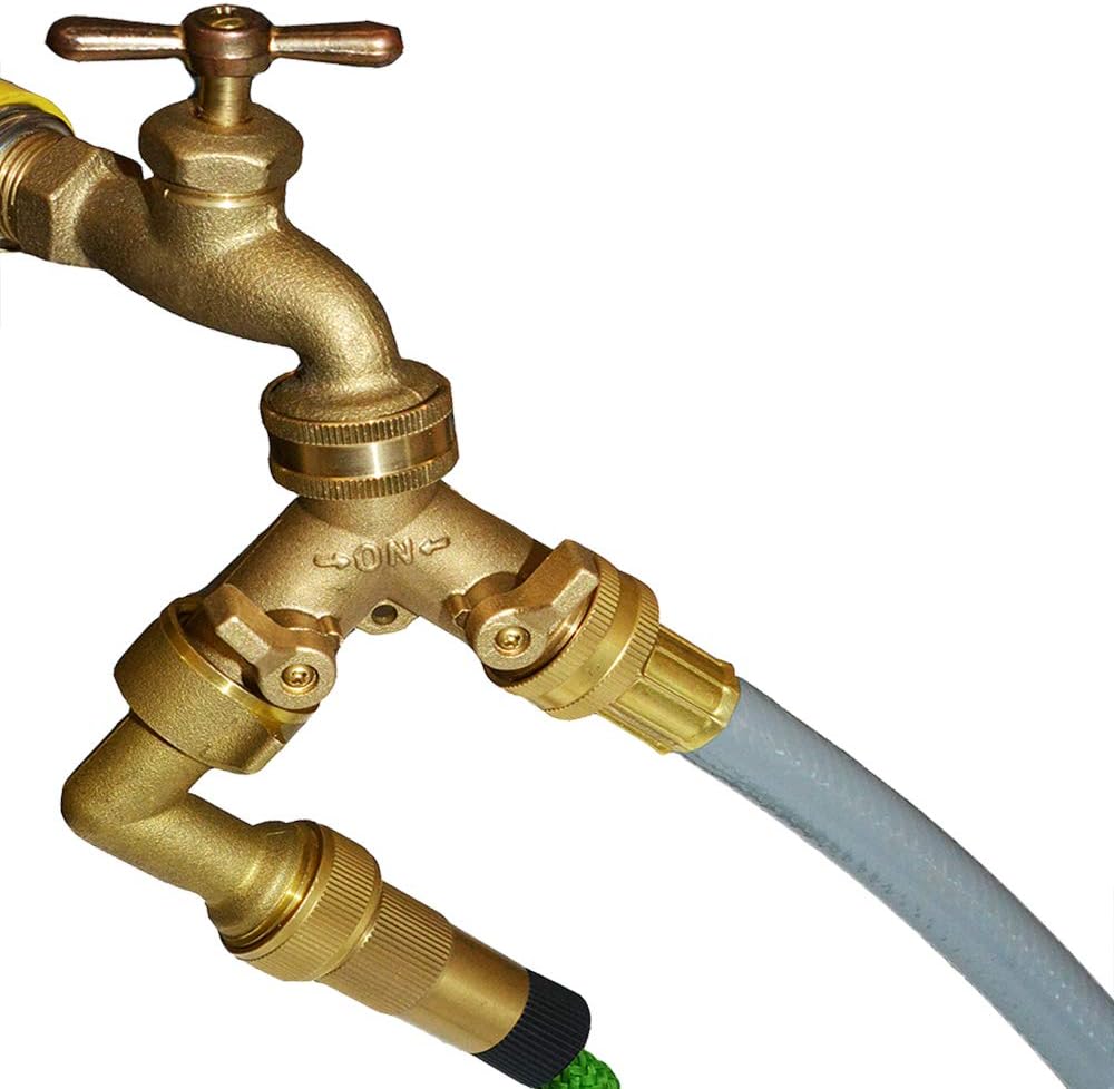 2-Way Garden Hose Splitter - 3/4" Female & 2 Male, 2 Pcs