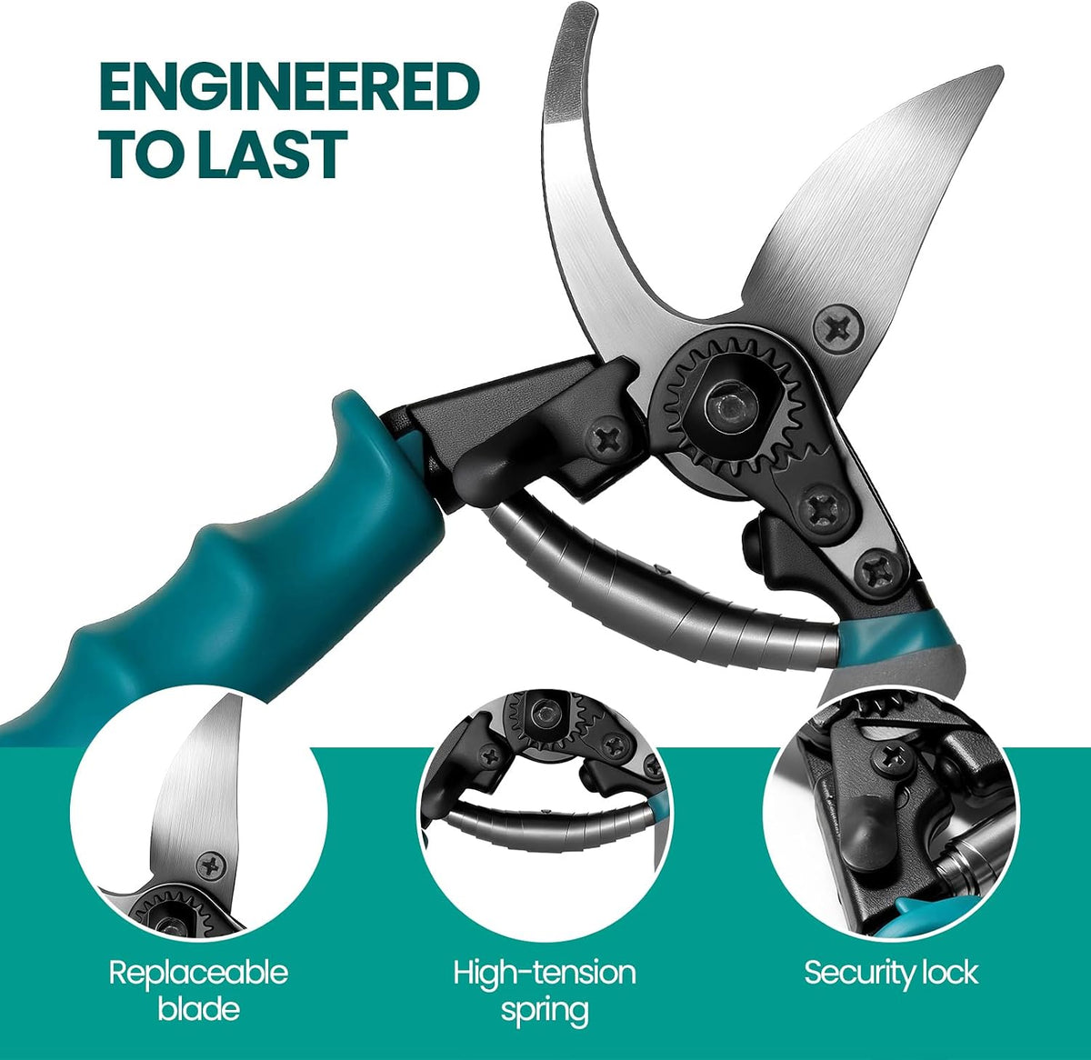 Heavy Duty Branch Cutter, Ergonomic Garden Clippers Shears for Gardening