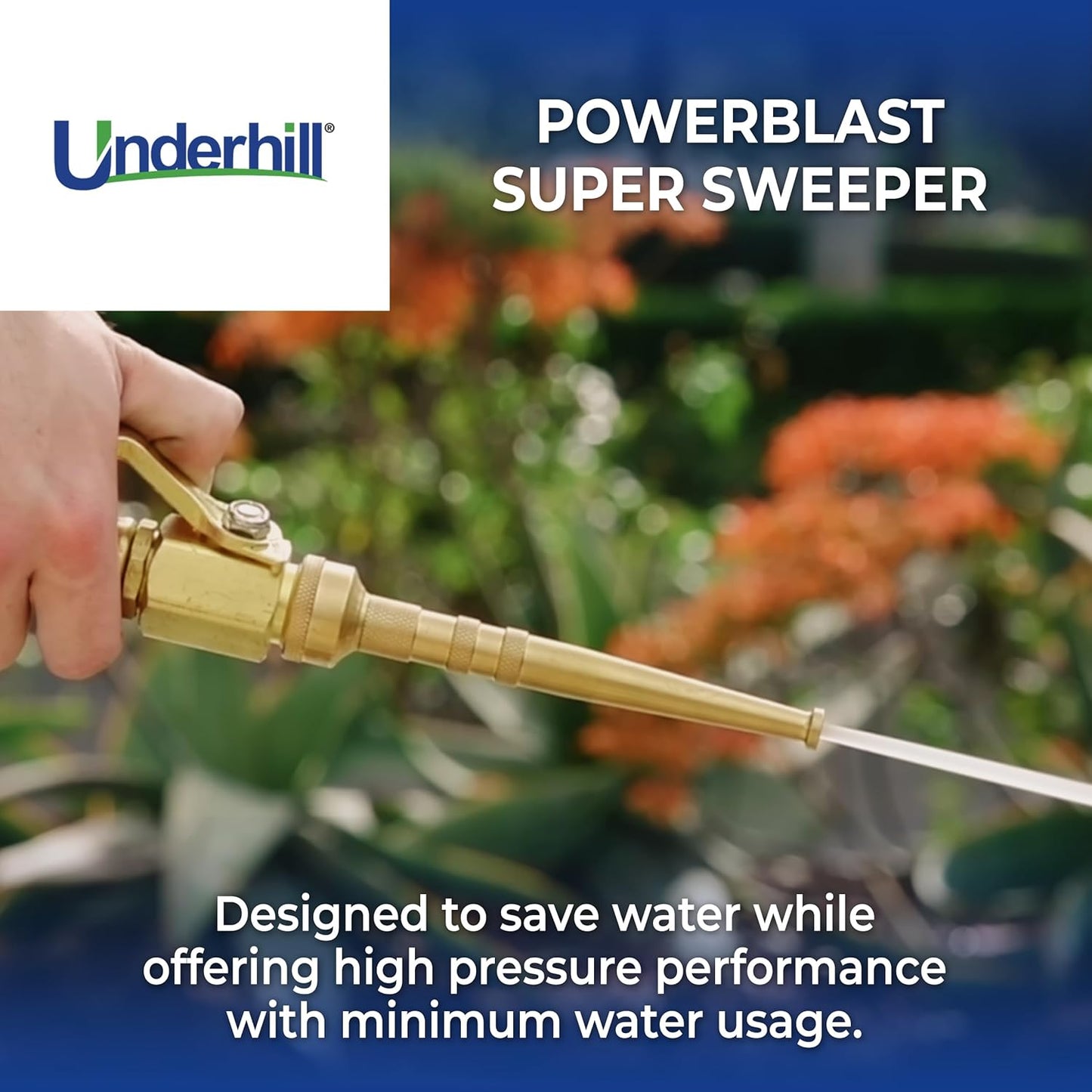 PowerBlast Super Sweeper 6-Inch Garden Water Hose Nozzle, Sprayer, Jet, 7 GPM 80 PSI, 3/4-Inch Thread Inlet, Heavy-Duty Adjustable, SN6-75