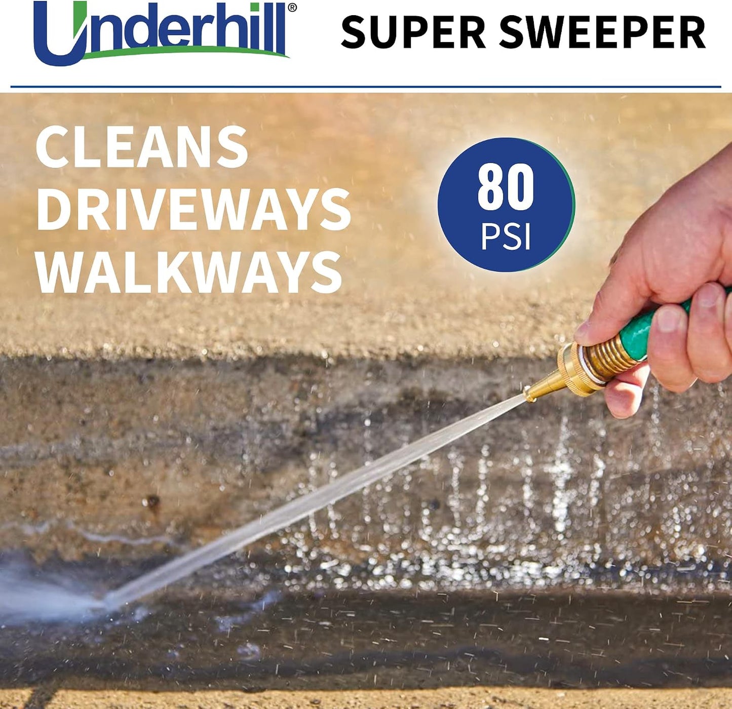 PowerBlast Super Sweeper 6-Inch Garden Water Hose Nozzle, Sprayer, Jet, 7 GPM 80 PSI, 3/4-Inch Thread Inlet, Heavy-Duty Adjustable, SN6-75