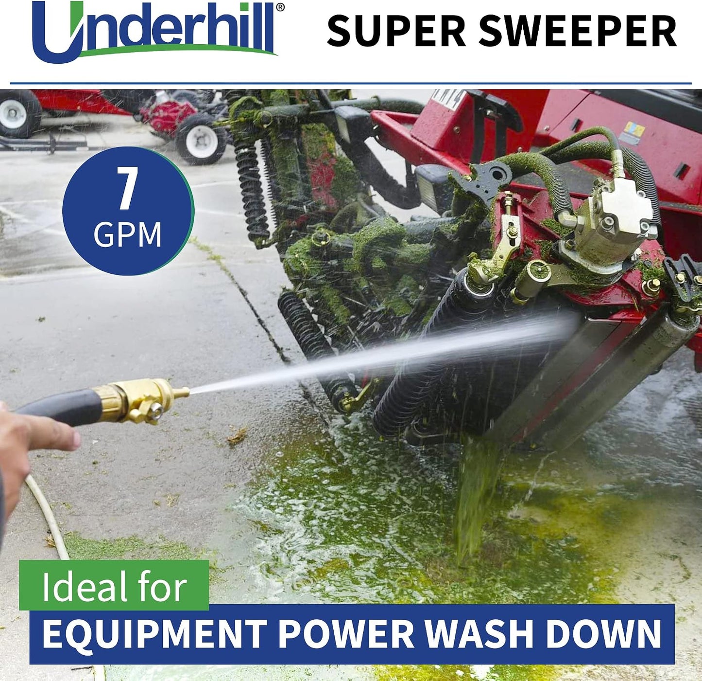 PowerBlast Super Sweeper 6-Inch Garden Water Hose Nozzle, Sprayer, Jet, 7 GPM 80 PSI, 3/4-Inch Thread Inlet, Heavy-Duty Adjustable, SN6-75