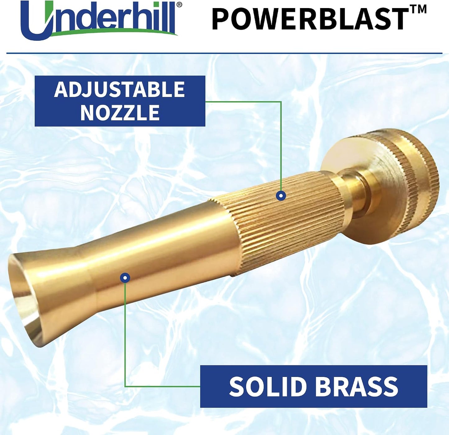 PowerBlast Super Sweeper 6-Inch Garden Water Hose Nozzle, Sprayer, Jet, 7 GPM 80 PSI, 3/4-Inch Thread Inlet, Heavy-Duty Adjustable, SN6-75