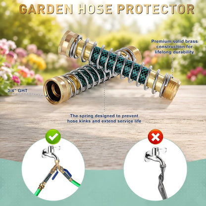 Brass Hose Splitter 2 Way, Heavy Duty Garden Hose Splitter with Shut Off Valves, Y Connector Hose Adapter, No Leak, Includes Washers & Teflon Tape –