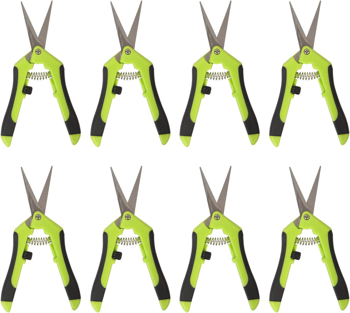 8 Pack 6.5 Inch Bud Trimming Scissors, Professional Stainless Steel Gardening Hand Pruners Micro-Tip Pruning Snips with Straight Blades for Trimming Garden Herb Plants Flowers