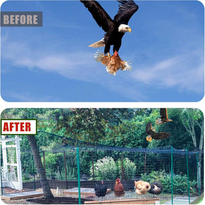 Bird Netting for Chicken Coop - 50x50ft Chicken Netting for Chicken Coop Roof, Poultry Net Coop Netting Cover, Hawk Netting for Chicken Run Fence, 2.4" Mesh Anti Bird Net for Garden Aviary Tree Deers