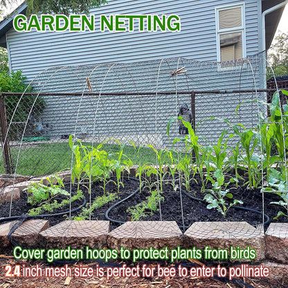 Bird Netting for Chicken Coop - 50x50ft Chicken Netting for Chicken Coop Roof, Poultry Net Coop Netting Cover, Hawk Netting for Chicken Run Fence, 2.4" Mesh Anti Bird Net for Garden Aviary Tree Deers