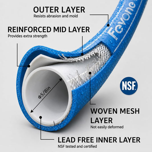 Kink Free Garden hose 100 ft, Heavy Duty Water Hose
