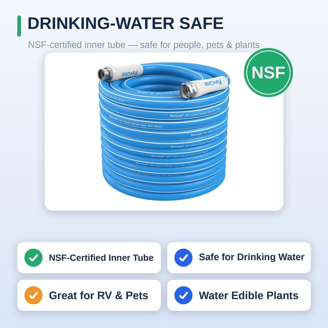 Kink Free Garden hose 100 ft, Heavy Duty Water Hose