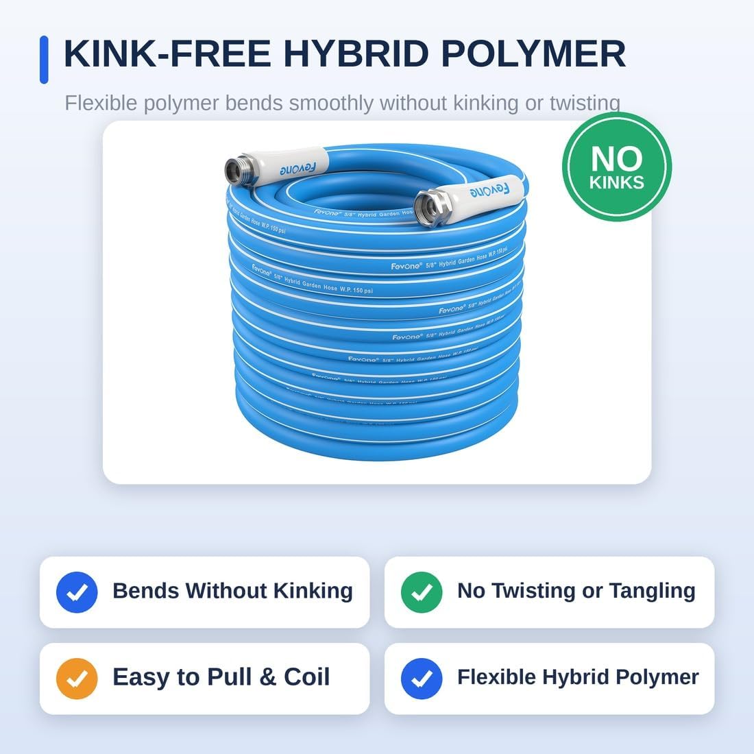 Kink Free Garden hose 100 ft, Heavy Duty Water Hose