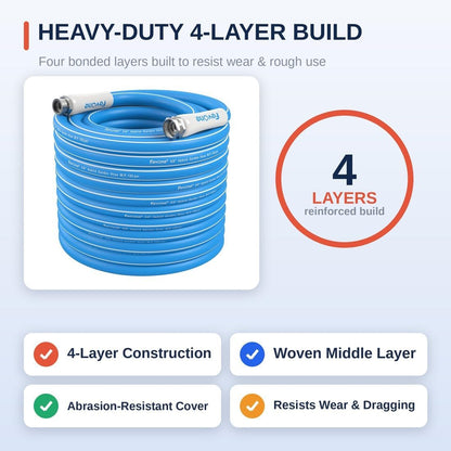 Kink Free Garden hose 100 ft, Heavy Duty Water Hose