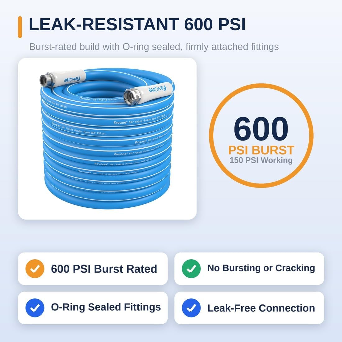 Kink Free Garden hose 100 ft, Heavy Duty Water Hose