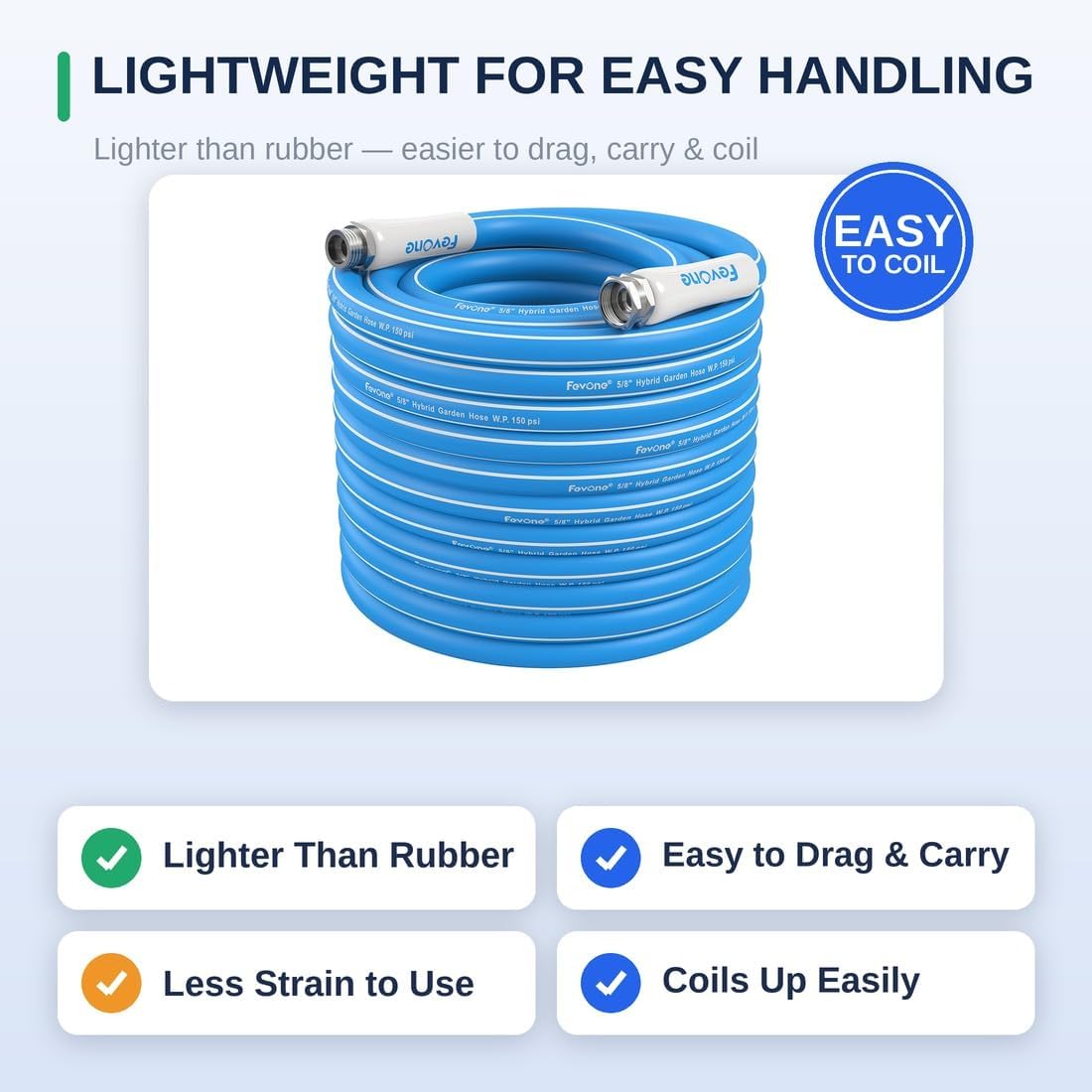 Kink Free Garden hose 100 ft, Heavy Duty Water Hose