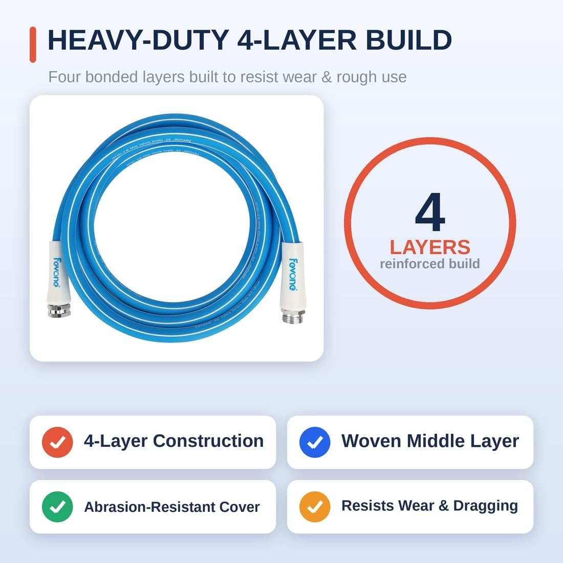 Kink Free Garden hose 100 ft, Heavy Duty Water Hose