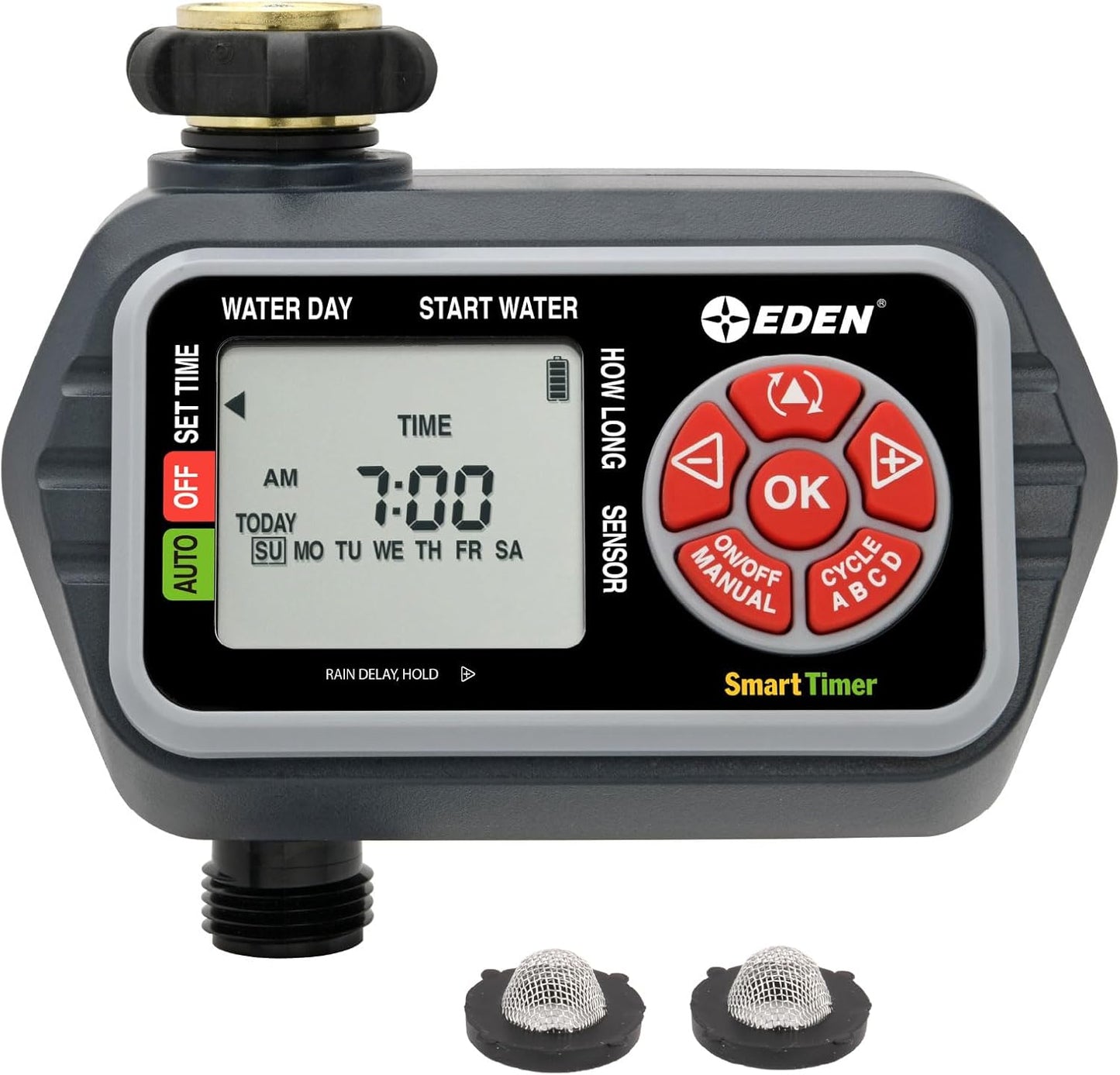 93413 Programmable Digital Water Timer 4-Zone, Compatible with Wireless Soil Moisture Sensor