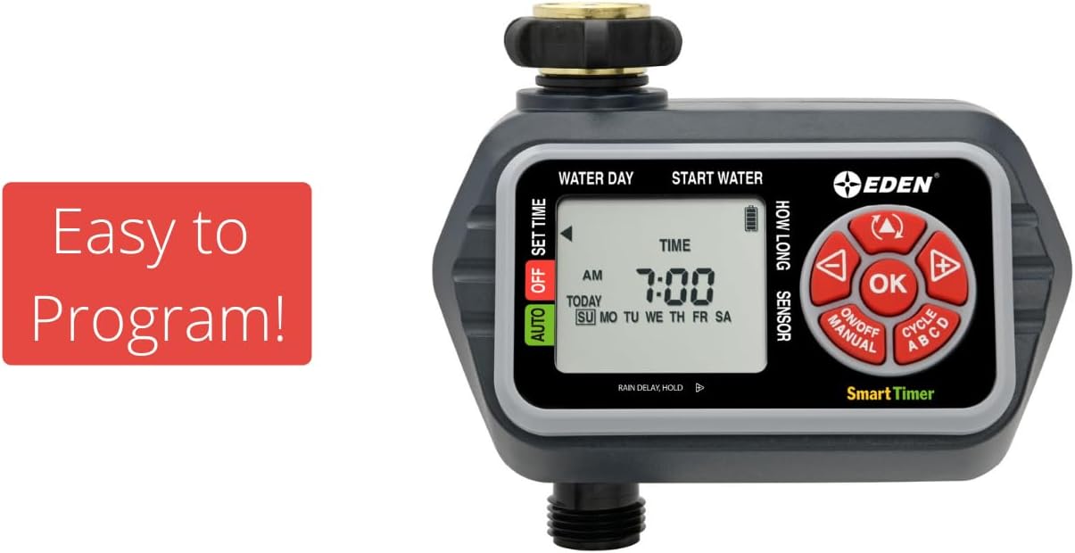 93413 Programmable Digital Water Timer 4-Zone, Compatible with Wireless Soil Moisture Sensor