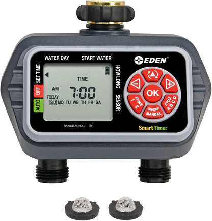 93413 Programmable Digital Water Timer 4-Zone, Compatible with Wireless Soil Moisture Sensor
