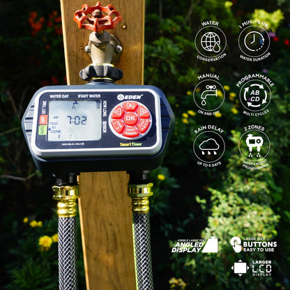 93413 Programmable Digital Water Timer 4-Zone, Compatible with Wireless Soil Moisture Sensor