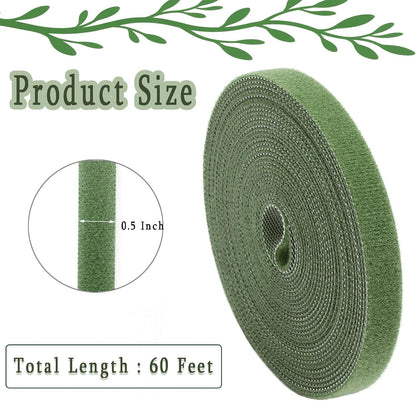 Garden Ties Reusable Plant Ties for Climbing Plants, Adjustable Plant Cable Straps for Support Indoor Outdoor Plant Growth Staking, Training & Organizing (60 ft)