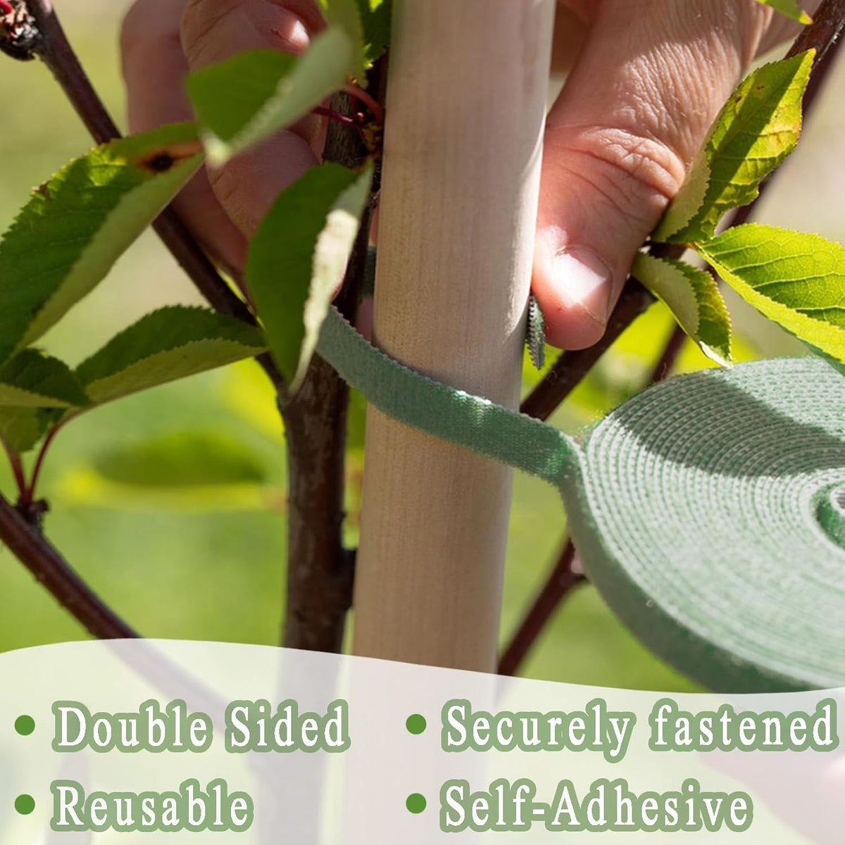 Garden Ties Reusable Plant Ties for Climbing Plants, Adjustable Plant Cable Straps for Support Indoor Outdoor Plant Growth Staking, Training & Organizing (60 ft)