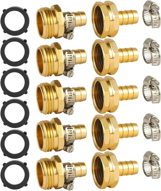 5 Set Garden Hose Repair Connector Kit, Fit for 1/2" Garden Hose Fitting