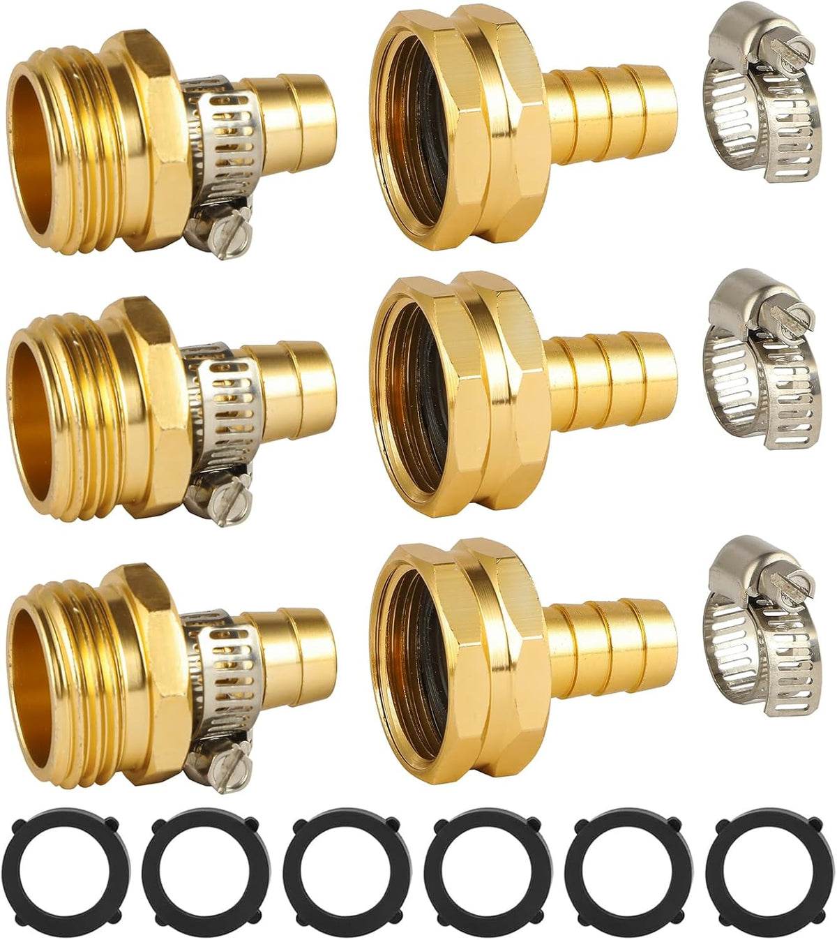 5 Set Garden Hose Repair Connector Kit, Fit for 1/2" Garden Hose Fitting