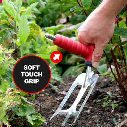 Multi-Digger Dual Grip Garden Hand Fork Cultivator & Weeder (Hand Fork/Cultivator)