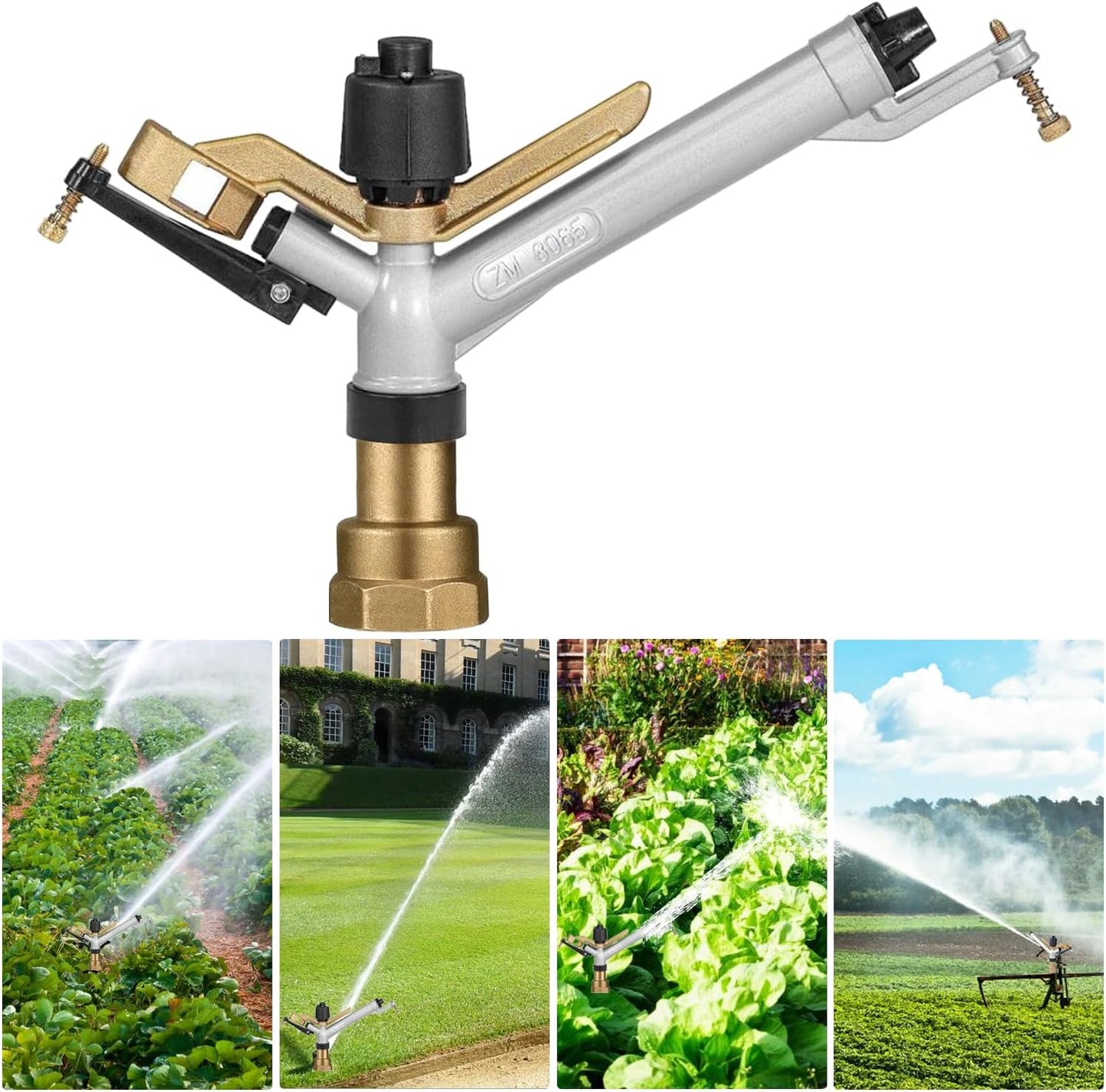 Long Range Sprinkler, 1.5" Lawn Sprinklers, Sprinklers for Yard Large Area Irrigation Watering Spray Gun, Agriculture Farm Irrigation Impact Sprinkler