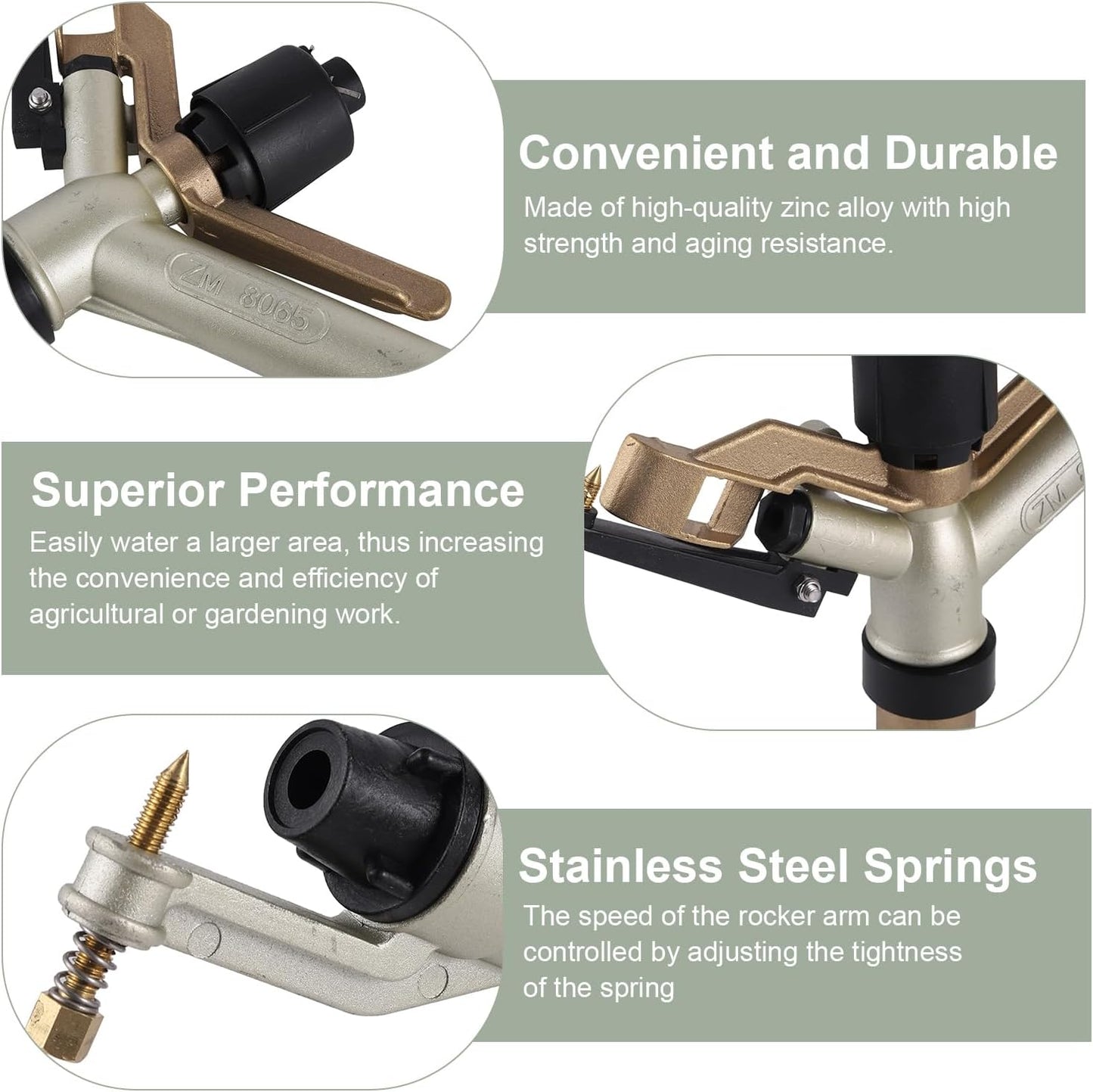 Long Range Sprinkler, 1.5" Lawn Sprinklers, Sprinklers for Yard Large Area Irrigation Watering Spray Gun, Agriculture Farm Irrigation Impact Sprinkler