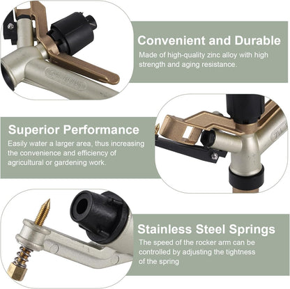 Long Range Sprinkler, 1.5" Lawn Sprinklers, Sprinklers for Yard Large Area Irrigation Watering Spray Gun, Agriculture Farm Irrigation Impact Sprinkler
