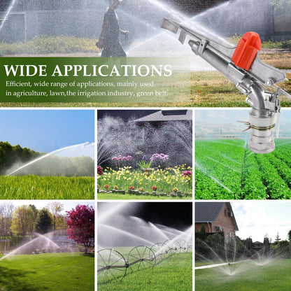 Long Range Sprinkler, 1.5" Lawn Sprinklers, Sprinklers for Yard Large Area Irrigation Watering Spray Gun, Agriculture Farm Irrigation Impact Sprinkler