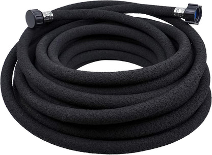 Durable & Buriable Soaker Hose - Saves 70% Water, Waters Roots Directly for Healthier Plants, Flexible & Easy Setup for Garden Beds, Vegetables, Flowers, Black, 50FT