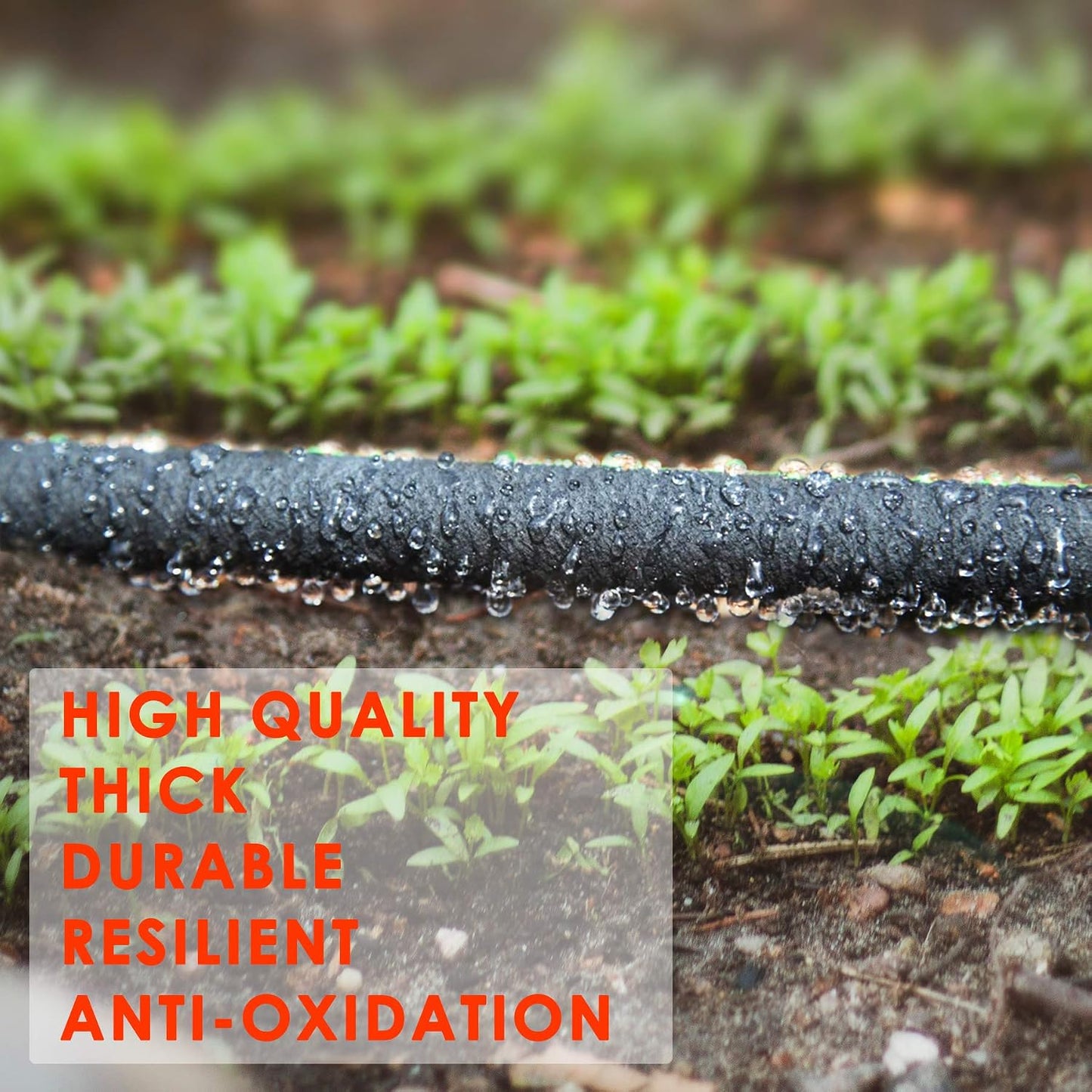 Durable & Buriable Soaker Hose - Saves 70% Water, Waters Roots Directly for Healthier Plants, Flexible & Easy Setup for Garden Beds, Vegetables, Flowers, Black, 50FT