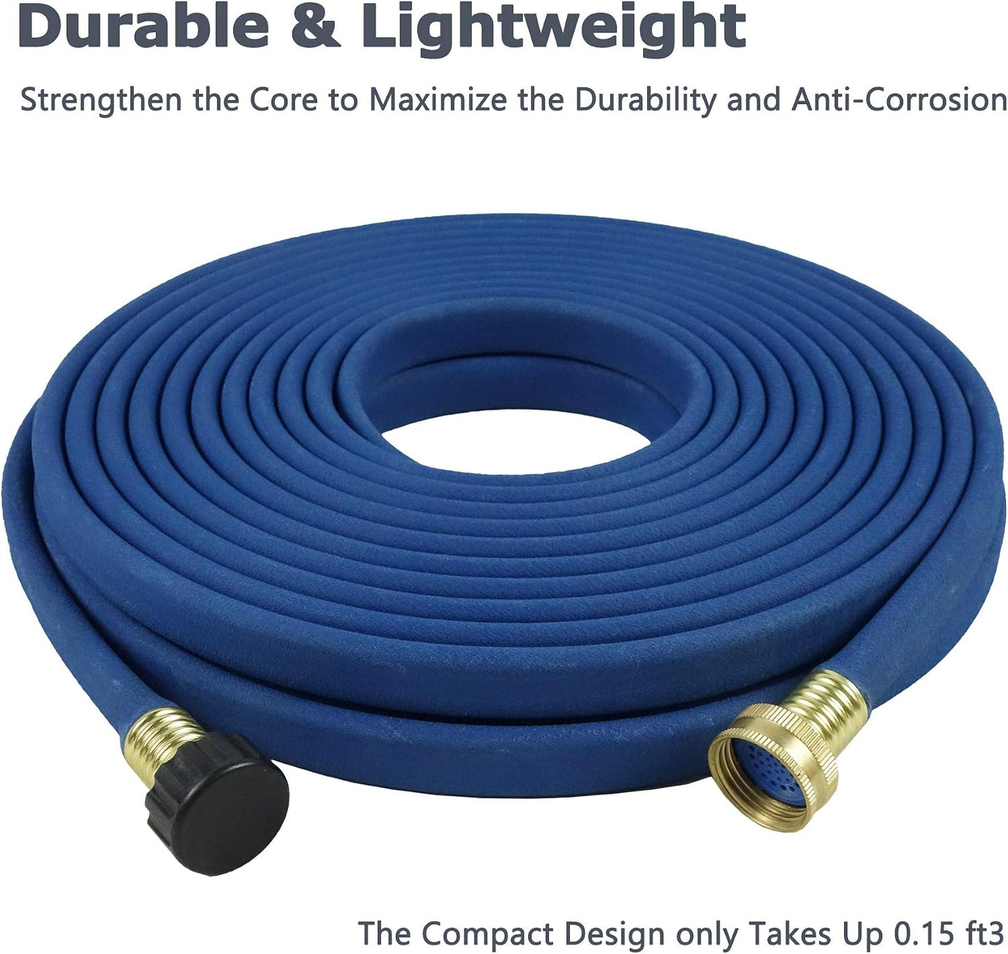 Durable & Buriable Soaker Hose - Saves 70% Water, Waters Roots Directly for Healthier Plants, Flexible & Easy Setup for Garden Beds, Vegetables, Flowers, Black, 50FT
