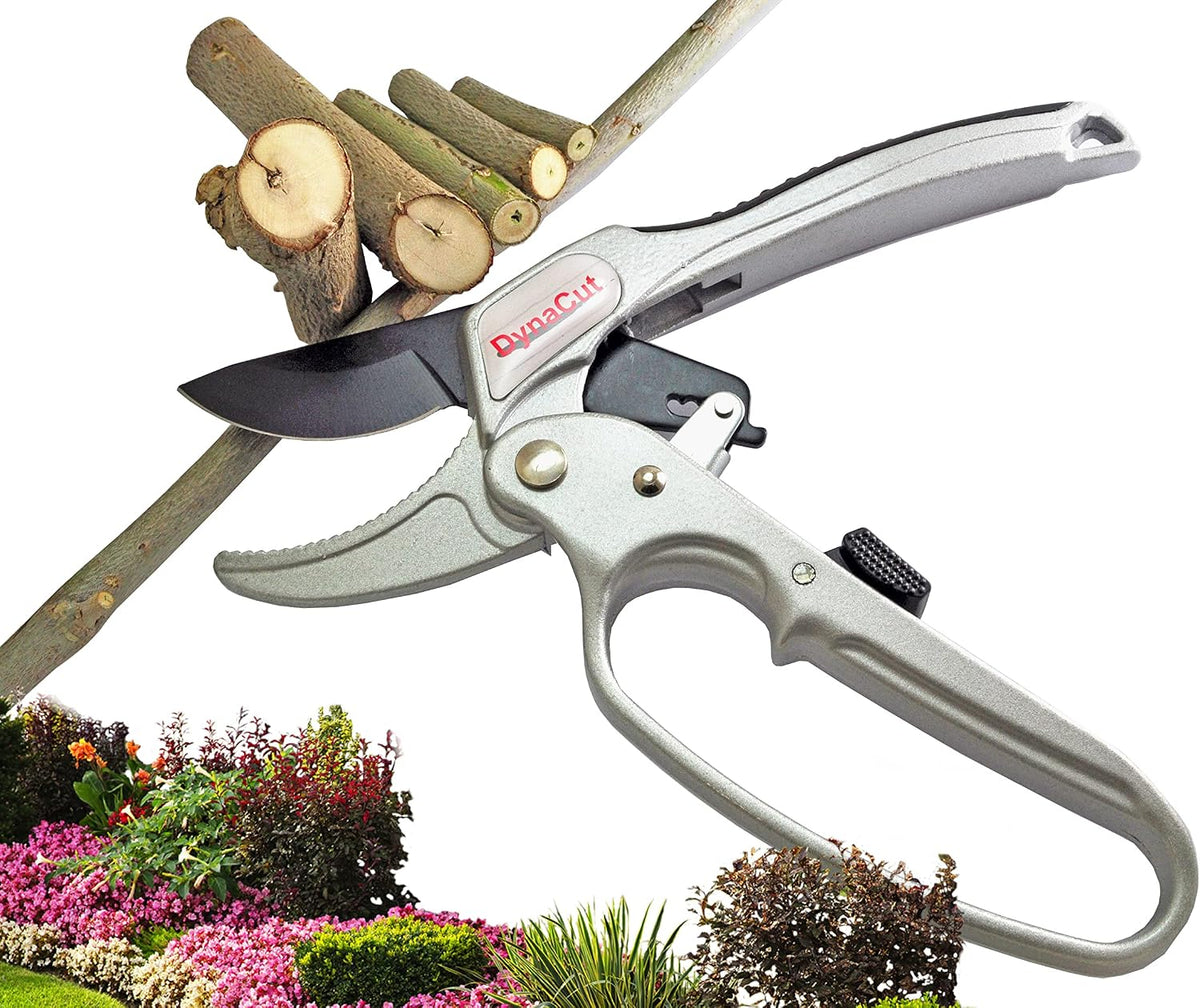 Ratcheting Pruning Shears Gardening Heavy Duty 8'', Professional Ratchet Pruning Scissors Cutter Anvil Clippers - Tree Trimmers Up To 20mm Cutting Capacity, Soft Non-Slip Grip Reduce Hand Fatigue