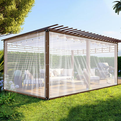 Clear Tarps Waterproof with Grommets 6mil Plant Cover Freeze Protection Frost Plastic Sheeting Rain Tarps Greenhouse Tarp Tarpaulin Protective Tent for Patio Garden Chicken Coop (9'9"x13')