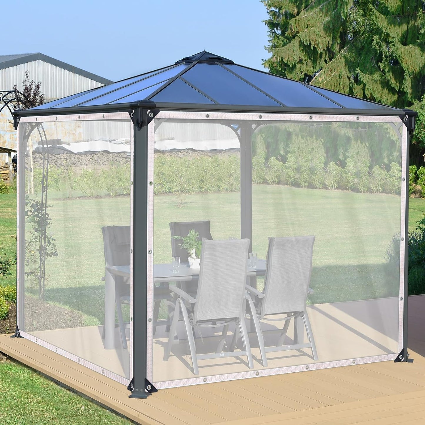 Clear Tarps Waterproof with Grommets 6mil Plant Cover Freeze Protection Frost Plastic Sheeting Rain Tarps Greenhouse Tarp Tarpaulin Protective Tent for Patio Garden Chicken Coop (9'9"x13')