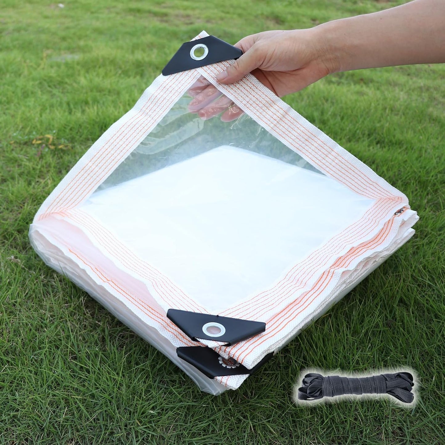 Clear Tarps Waterproof with Grommets 6mil Plant Cover Freeze Protection Frost Plastic Sheeting Rain Tarps Greenhouse Tarp Tarpaulin Protective Tent for Patio Garden Chicken Coop (9'9"x13')