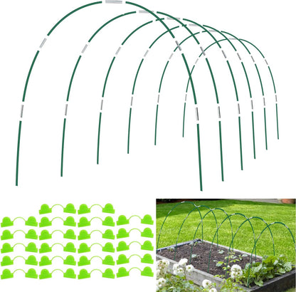 36Pcs Garden Hoops for Raised Beds,6 Sets of 8FT Long Greenhouse Hoops Grow Tunnel, Fiberglass Support Hoops Frame for Fabric Netting,DIY Plant Support Garden Stakes for Row Cover