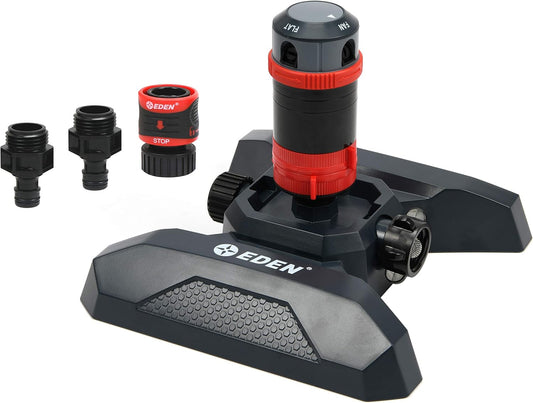 94123 4-Pattern Adjustable Mobile Rotary Gear Drive Sprinkler W/Quick Connect Starter Set, 360 Degree Coverage