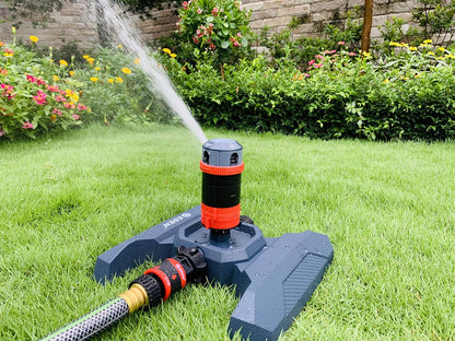 94123 4-Pattern Adjustable Mobile Rotary Gear Drive Sprinkler W/Quick Connect Starter Set, 360 Degree Coverage